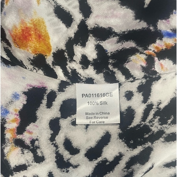 Parker 100% Silk Sleeveless Animal Print Collared‎ Blouse in Multi Size XS - Picture 4 of 5